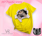 100% Cotton (Kitty) 3D-DTF Printed T-Shirts for Women's